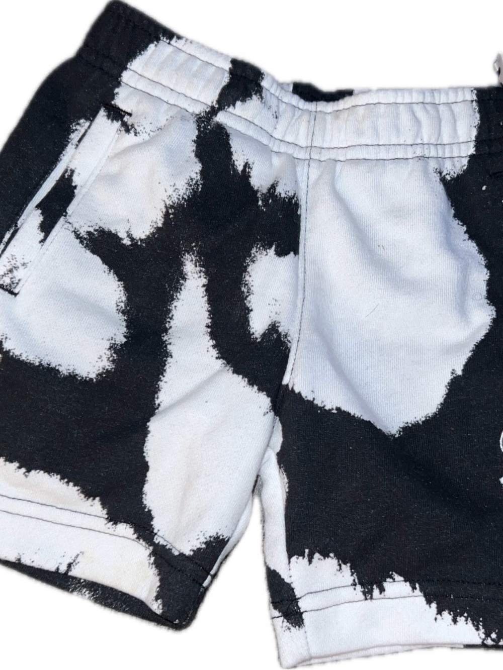 Nike Kids Black & White Tie-Dye Shorts